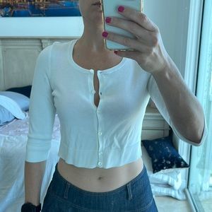 Lilly Pulitzer size medium white cropped buttoned cardigan